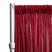 50% OFF LIQUIDATION – *FR* 10FT Long x 10ft Wide Sheer Voile Curtain Panel by Eastern Mills w/ 4" Pockets - Burgundy