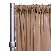 *FR* 10ft Wide Sheer Voile Curtain Panel by Eastern Mills w/ 4" Pockets - Caramel