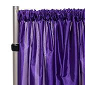 50% OFF LIQUIDATION – *FR* 21FT Tall Taffeta Drape Panel by Eastern Mills 9 1/2 FT Wide w/ 4" Sewn Rod Pocket - Dark Purple