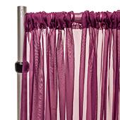 *FR* 10ft Wide Sheer Voile Curtain Panel by Eastern Mills w/ 4" Pockets - Eggplant