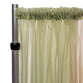 *FR* 10ft Wide Sheer Voile Curtain Panel by Eastern Mills w/ 4" Pockets - Fog Green