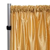 50% OFF LIQUIDATION – *FR* 10FT Tall Taffeta Drape Panel by Eastern Mills 9 1/2 FT Wide w/ 4" Sewn Rod Pocket - Light Gold