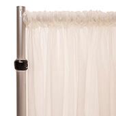 *FR* 10ft Wide Sheer Voile Curtain Panel by Eastern Mills w/ 4" Pockets - Ivory