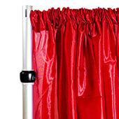 *FR* Taffeta Drape Panel by Eastern Mills 9 1/2 FT Wide w/ 4" Sewn Rod Pocket - Red