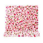 Pink, Red & White Mixed Florals - Curtain Style Floral Wall - Easy Install! Select Size