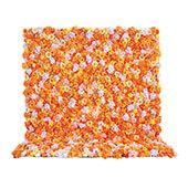 Oranges & White Mixed Florals - Curtain Style Floral Wall - Easy Install! Select Size