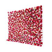 Pink & Red Mixed Floralsw/ Greenery - Curtain Style Floral Wall - Easy Install! Select Size