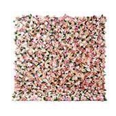 Pink & White Mixed Florals w/ Greenery - Curtain Style Floral Wall - Easy Install! Select Size