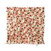 Peach & White w/ Greenery Mixed Floral Wall - Curtain Style - Easy Install! Select Size
