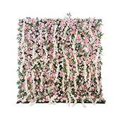 Pink, White & Greenery Deluxe Mixed Floral Wall - Curtain Style - Easy Install! Select Size