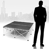 IntelliStage - Lightweight Folding Portable Stage - 3ft x 3ft Platform & Riser Set - Carpet Top