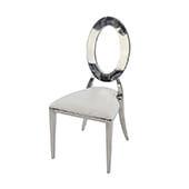 Stainless Steel Modern Oval Top Ava Dining Event Chair - Silver