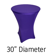 200 GSM Grade A Quality Spandex Hi-Boy Table Cover - Purple - Cocktail Table - 30" Diameter