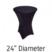 210 GSM Grade +A Best Quality/Best Value Quality 24" Hi-Boy - Spandex Table Cover - Black - Cocktail Table - 24" Diameter