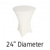 210 GSM Grade +A Best Quality/Best Value Quality 24" Hi-Boy - Spandex Table Cover - Ivory - Cocktail Table - 24" Diameter