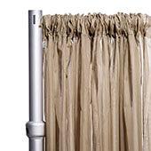 *FR* Crushed Sheer Voile Curtain Panel by Eastern Mills w/ 4" Pockets - 10ft Wide - Taupe