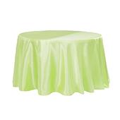 Sleek Satin Tablecloth 120" Round - Apple Green