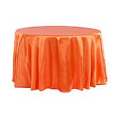 Sleek Satin Tablecloth 120" Round - Orange