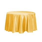 Sleek Satin Tablecloth 120" Round - Canary Yellow (Bright Yellow)