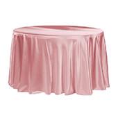Sleek Satin Tablecloths 132" Round - Dusty Rose/Mauve