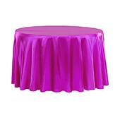 Sleek Satin Tablecloths 132" Round - Magenta Violet
