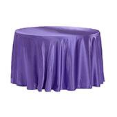Sleek Satin Tablecloths 132" Round - Purple