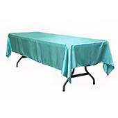 Sleek Satin Tablecloths 60"x120" Rectangular - Light Turquoise