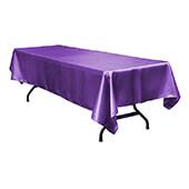 Sleek Satin Tablecloths 60"x120" Rectangular - Purple