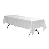 Sleek Satin Tablecloths 60"x120" Rectangular - White
