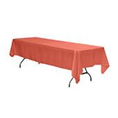 Sleek Satin Tablecloths 60"x120" Rectangular - Coral