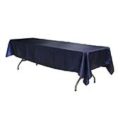 Sleek Satin Tablecloths 60"x120" Rectangular - Navy Blue