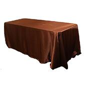 Sleek Satin Tablecloth 90"x156" Rectangular - Chocolate Brown