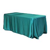 Sleek Satin Tablecloth 90"x156" Rectangular - Dark Turquoise