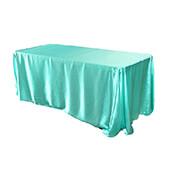 Sleek Satin Tablecloth 90"x156" Rectangular - Light Turquoise