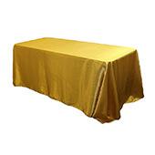 Sleek Satin Tablecloth 90"x156" Rectangular - Bright Gold