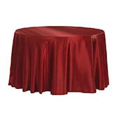 Sleek Satin Tablecloth 108" Round - Burgundy