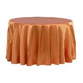 Sleek Satin Tablecloth 120" Round - Burnt Orange