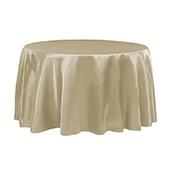 Sleek Satin Tablecloth 108" Round - Taupe