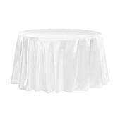 Sleek Satin Tablecloth 120" Round - White