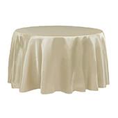 Sleek Satin Tablecloth 108" Round - Champagne