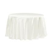 Sleek Satin Tablecloth 120" Round - Ivory