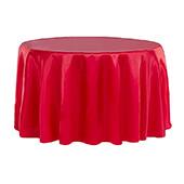 Sleek Satin Tablecloth 120" Round - Red