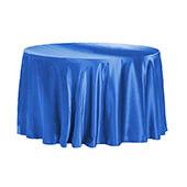 Sleek Satin Tablecloth 120" Round - Royal Blue