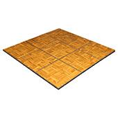 Teak Snaplock Dance Floor Set - Easy Assembly, Portable with Edging & Transport Cart! - 12" x 12" Tiles