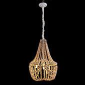 DecoStar™ Wooden Beaded Chandelier - 16 Inch Diameter