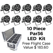 Room LED Lighting Kit - Par36 - 10 Lights W/ Free Flight Case!