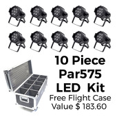 Room LED Lighting Kit - Par575 - 10 Lights W/ Free Flight Case!