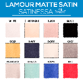 16FT - *FR* Lamour Matte Satin "Satinessa" w/ 4" Rod Pocket - 118" Wide - Many Color Options