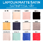 40FT - *FR* Lamour Matte Satin "Satinessa" w/ 4" Rod Pocket - 118" Wide - Many Color Options