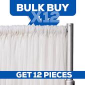 BULK BUY! 12 PIECES *FR* 10ft Wide by 10ft Long Sheer Voile Curtain Panel by Eastern Mills w/ 4" Pockets - White
